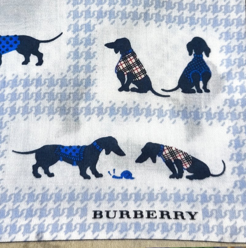Burberry Vintage Handkerchief Gifts for Him Dachshund 20 x 19.5 inches - 手帕 - 棉．麻 透明