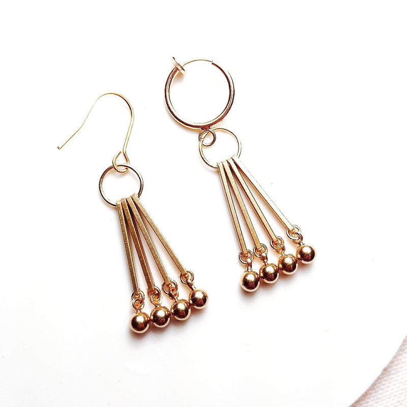 地仙L'IMMORTEL Extravagant ear hook Clip-On/ve194 - Earrings & Clip-ons - Copper & Brass Gold