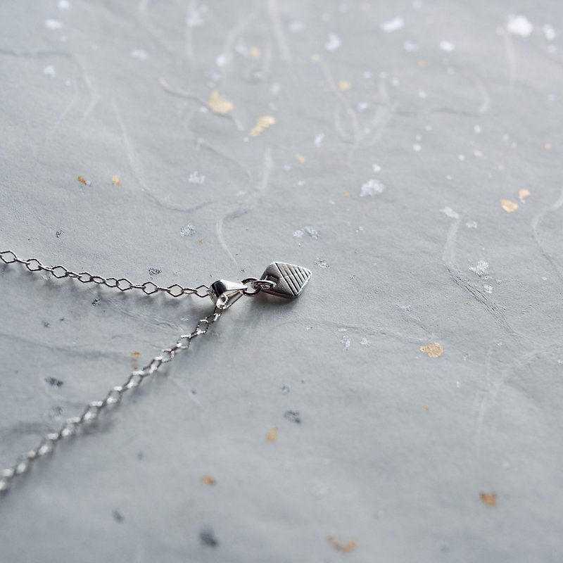999 sterling silver [diamond line] handmade necklace pendant - สร้อยคอ - เงินแท้ สีเงิน