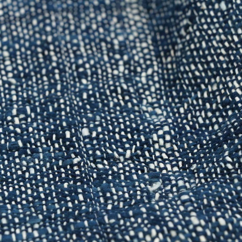 天然靛染色棉圍巾，深藍色 - 絲巾 - 棉．麻 藍色