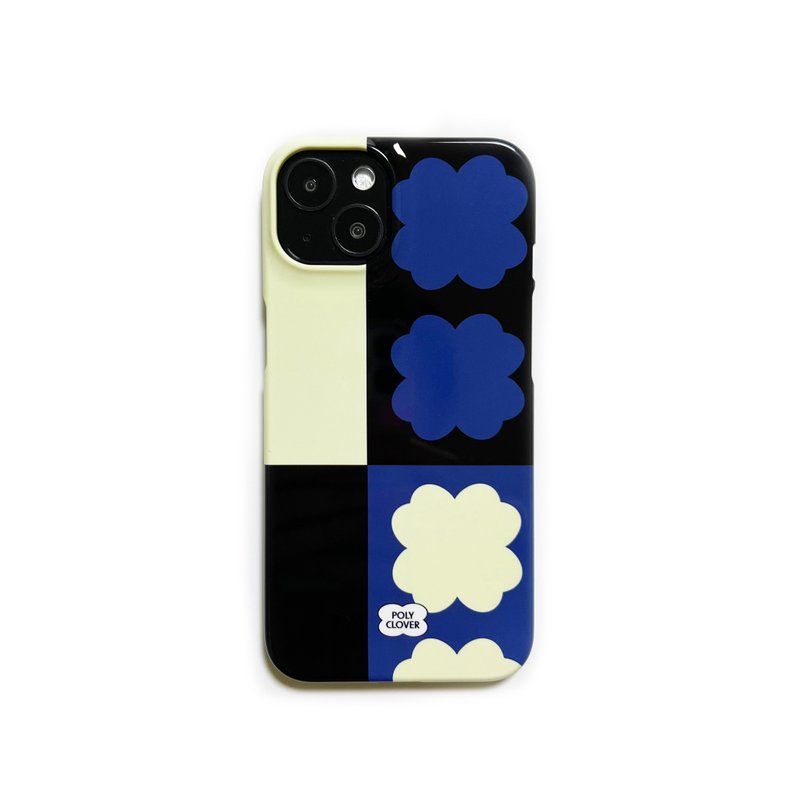 half clover hard iPhone Case (navy) - Phone Cases - Other Materials Blue