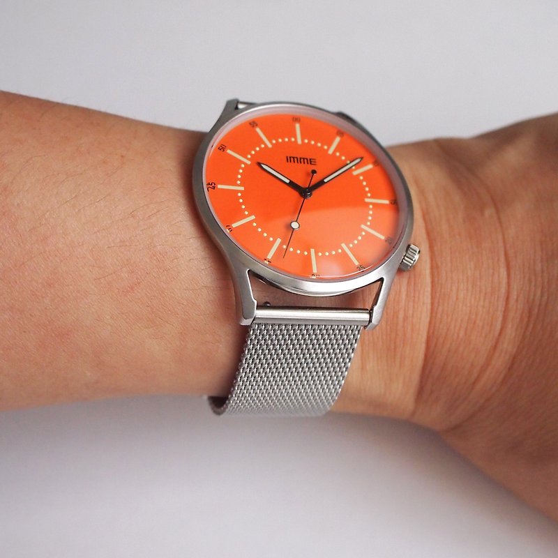 シンプルなデザイン|手に合わせやすい|新製品の提供 - 腕時計 ユニセックス - 金属 オレンジ