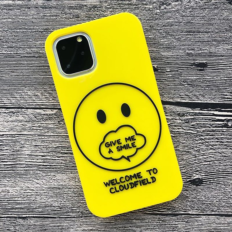 【Candies】Simple系列 Give Me A Smile 黃 - iPhone 11Pro 中秋 - 手機殼/手機套 - 矽膠 黃色