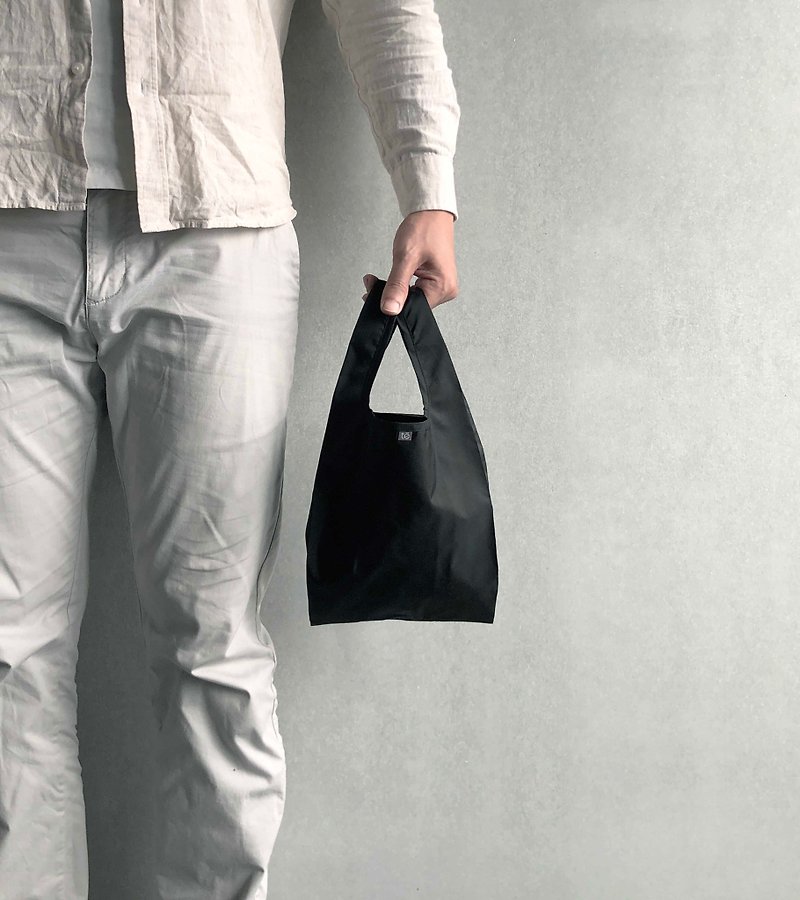 U2 二號(加大版)環保購物袋 / 格黑 - 手提包/手提袋 - 聚酯纖維 黑色