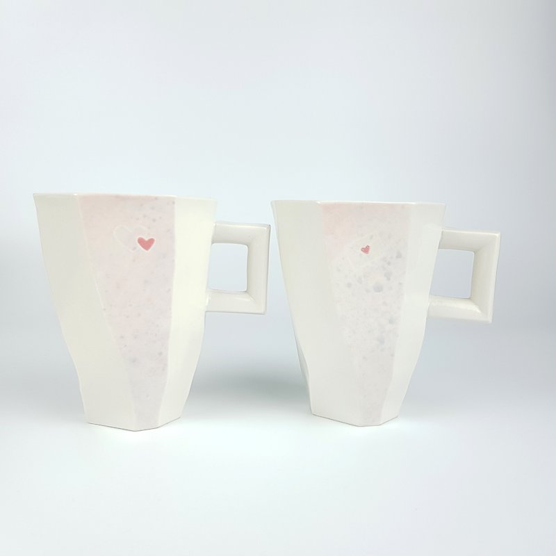 塊面杯系列 - 塊面馬克對杯 寄情 - 咖啡杯 - 瓷 多色