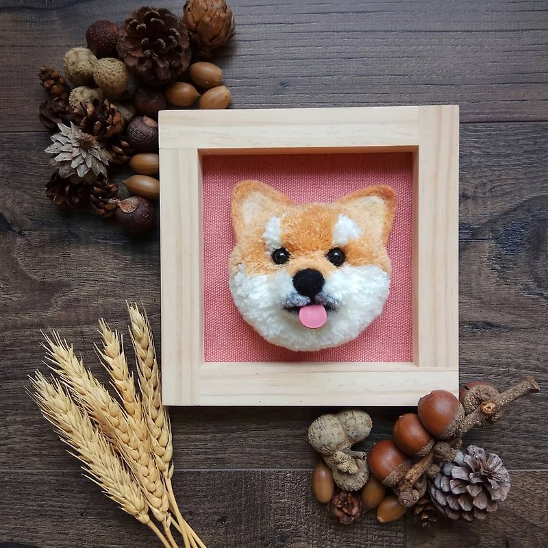 Customized fur ball pet dog pin area - Brooches - Wool Multicolor
