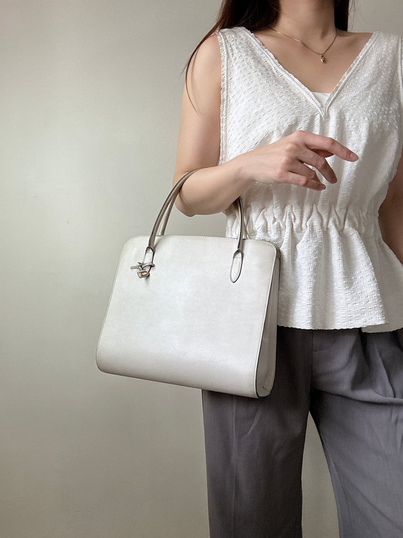 中古正品 Delvaux 白色真皮手提包 通勤包 比利時製 - 手提包/手提袋 - 真皮 白色