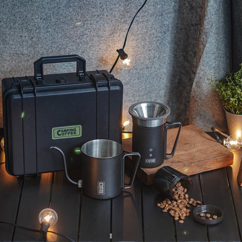 Driver outdoor hand-brewed coffee set (two colors in total) with free tea filter - Coffee Pots & Accessories - Stainless Steel Silver