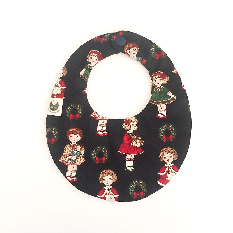 アメリカのレトロ人形Xジャンプ色幾何学的な綿8つの皿のスカーフタバコビブのポケット - スタイ - コットン・麻 ブラック