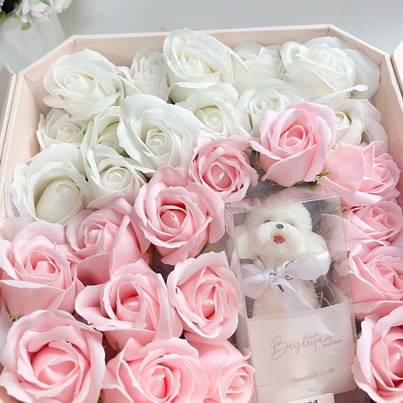 香皂玫瑰花禮品盒 - 其他 - 其他材質 粉紅色