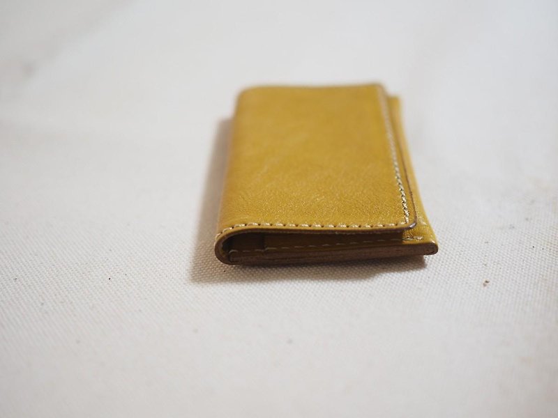 コンパクト名刺 カードケース / イエロー - 名片夾/名片盒 - 真皮 黃色