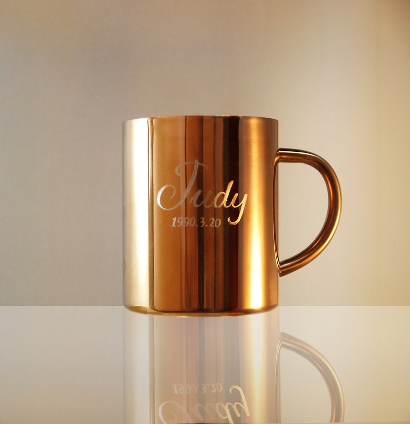 Customized fashion rose gold stainless steel cup / birthday / couple / wedding / wedding gift / anniversary - Cups - Stainless Steel Gold