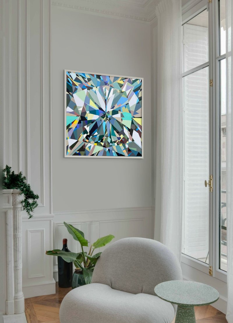 Abstract Oil Painting on Canvas Crystal Wall Picture for Living Room - ตกแต่งผนัง - ผ้าฝ้าย/ผ้าลินิน สีดำ