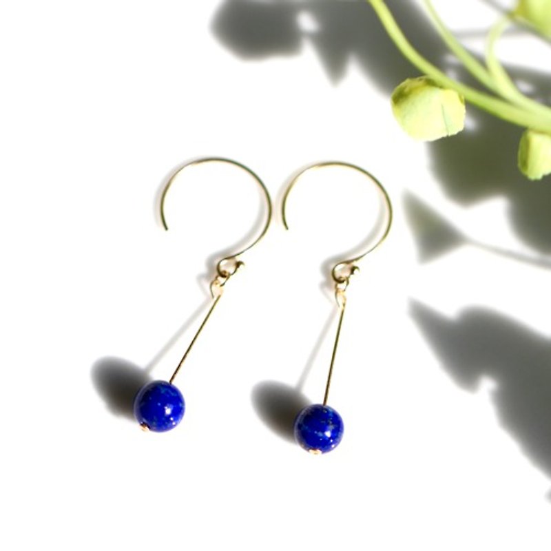 14kgf lapis lazuli silhouette earrings