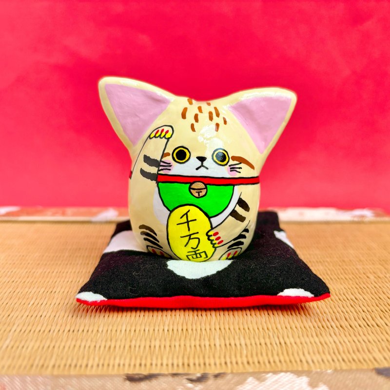 Lucky cat [large] Sand cat - ของวางตกแต่ง - ดินเหนียว สีเหลือง