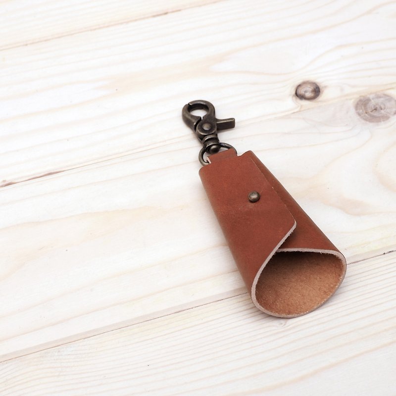 3-Keys Bag 三條鎖匙包 焦橙色 - 鑰匙圈/鎖匙扣 - 真皮 咖啡色