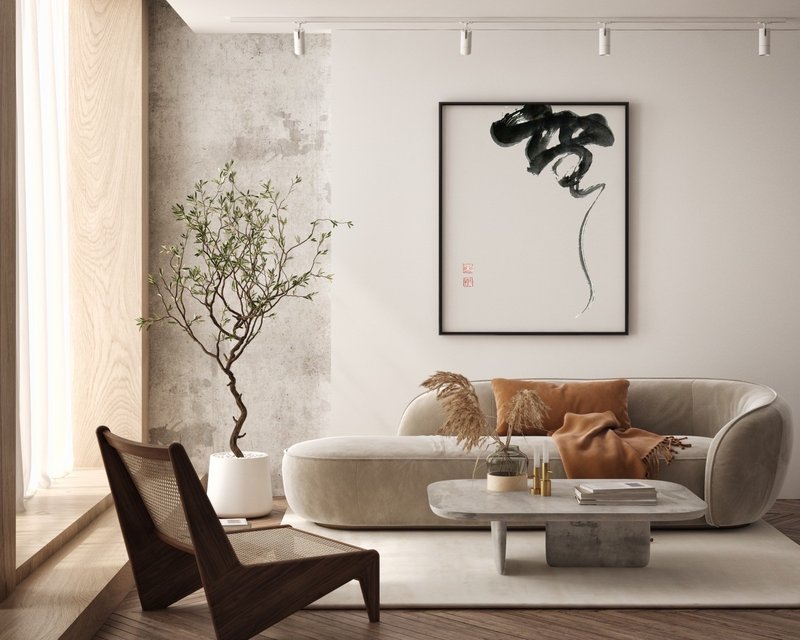 Wu Zheng (non-contention) Calligraphy Canvas print - กรอบรูป - วัสดุอื่นๆ ขาว