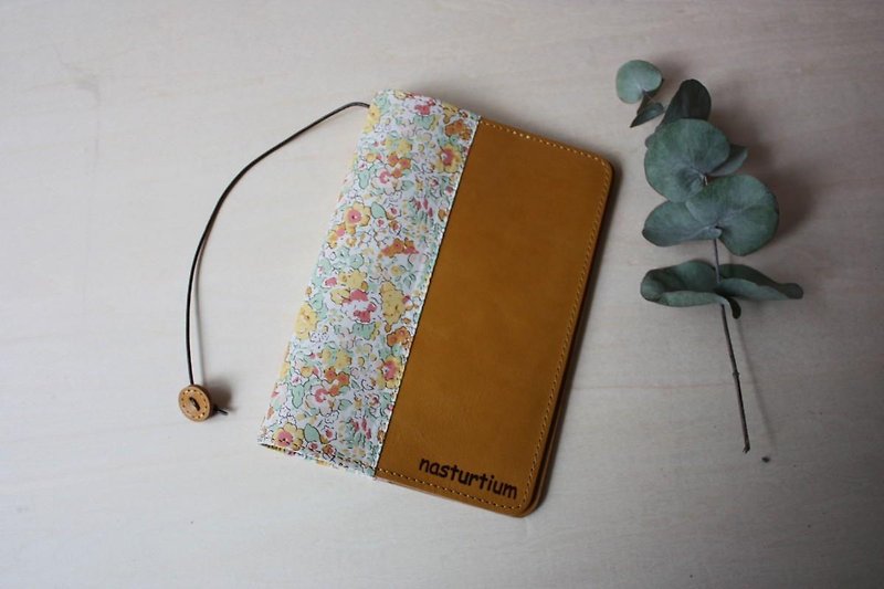 Leather × Liberty Printed Book Cover Yellow - Notebooks & Journals - Genuine Leather Yellow