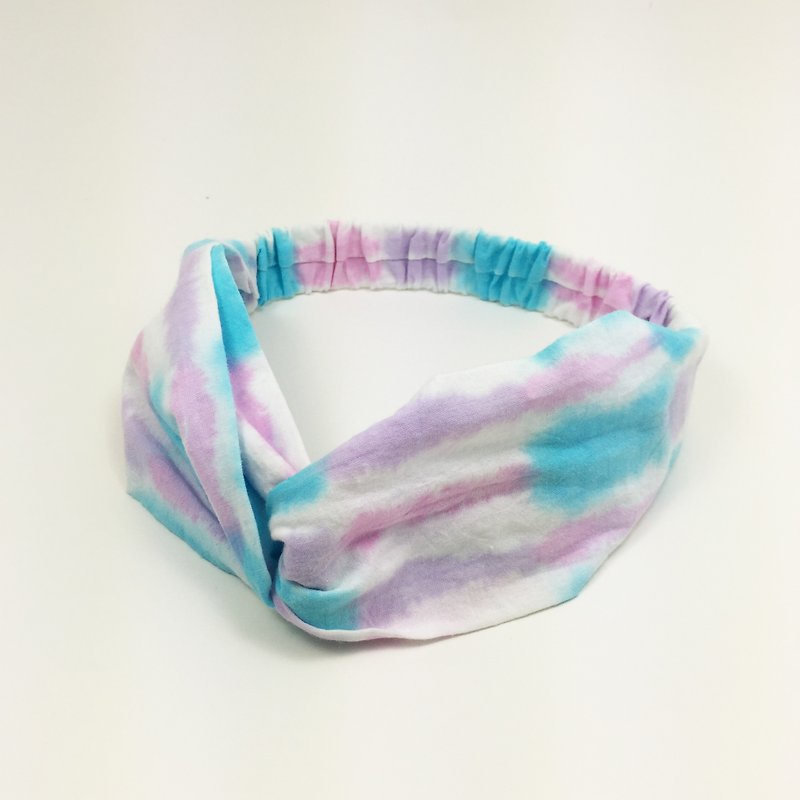 Tie dye/handmade/Headband/Elastic band :Candy: - Hair Accessories - Cotton & Hemp Blue