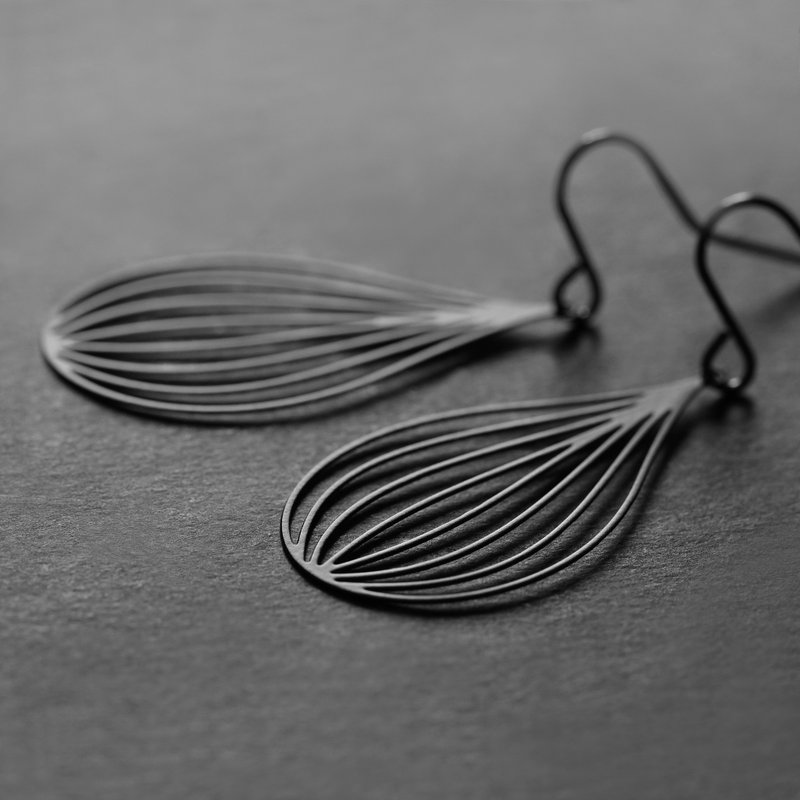 Seed Earrings - Earrings & Clip-ons - Stainless Steel Black