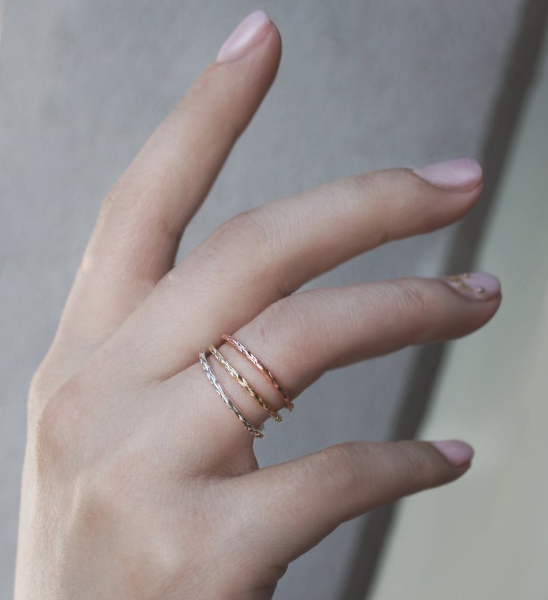 Frankie Original | 9K Rose Golden Diamond Women's Line | Hand / Gift / Customization / Customization - Couples' Rings - Other Metals Gold