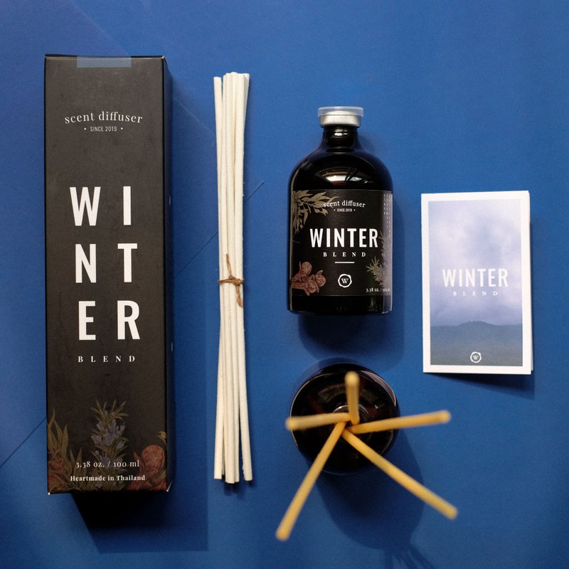 Essential Oil Diffuser Set 100ml - Winter Blend Anti-Flu Recipe - 香氛/精油/擴香 - 玻璃 咖啡色