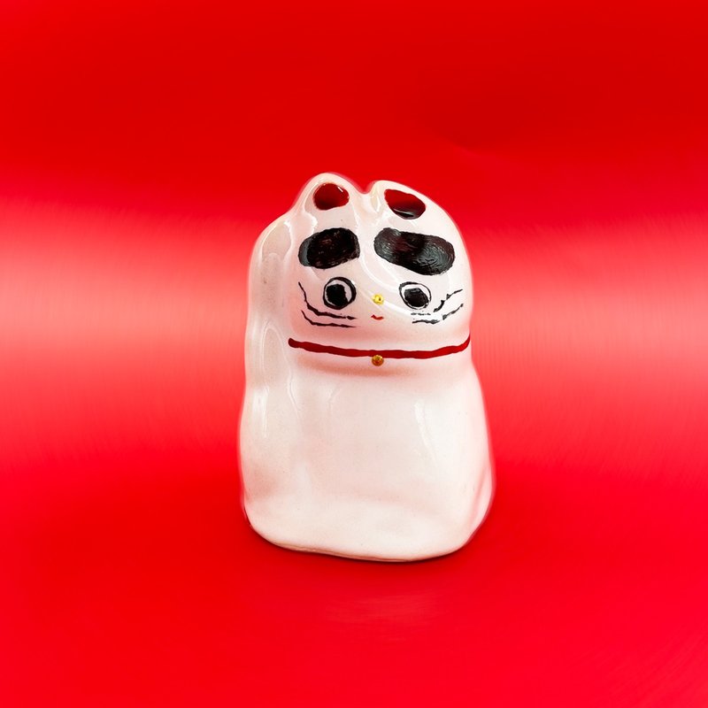 街頭開運招財貓_mi-mi-mauh-mauh咪咪貓貓系列_#06 - 擺飾/家飾品 - 陶 白色