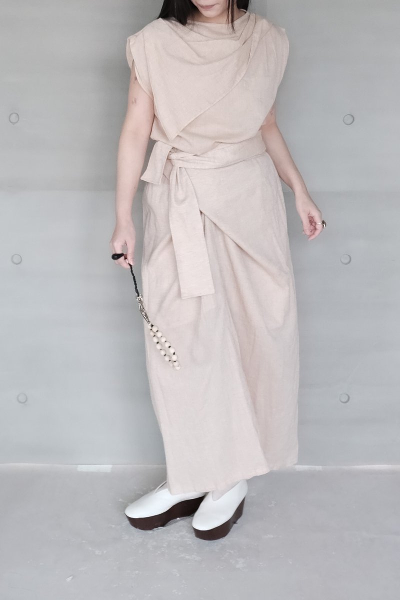 有機棉環保紗領襟上衣 - 背心/無袖上衣 - 棉．麻 白色