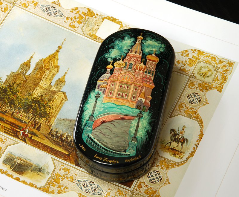 St Petersburg lacquer box Spilled Blood Cathedral Christmas Gift Wrapping - 擺飾/家飾品 - 其他材質 