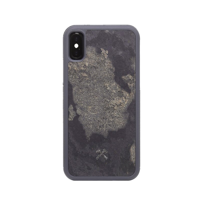 德國WOODCESSORIES天然原石保護殼-iPhone Xs Max灰4260382634255 - 手機殼/手機套 - 石頭 灰色