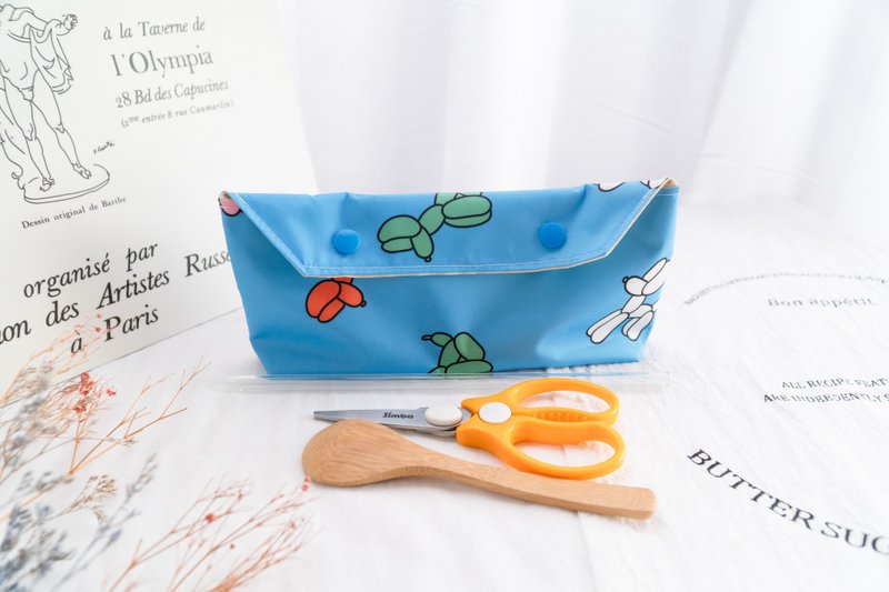 Waterproof cutlery storage bag | Baby cutlery bag | Food scissors can be placed | Colorful VIP - จานเด็ก - วัสดุกันนำ้ สีน้ำเงิน