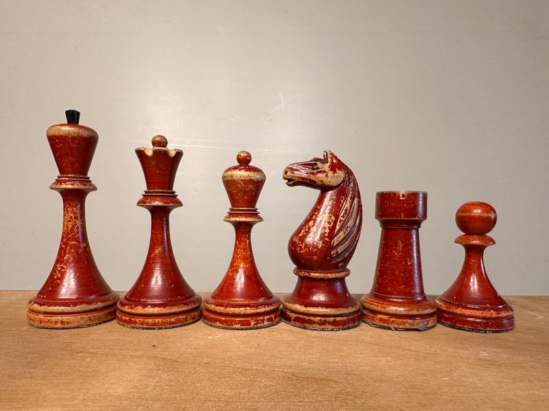 BFII chess set, Botvinnik - Flohr II, early vers. 1930s - บอร์ดเกม - ไม้ 