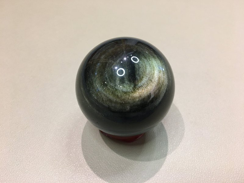 砂金黑曜石球 55mm - 招財晶石  保平安晶石 - 擺飾/家飾品 - 水晶 