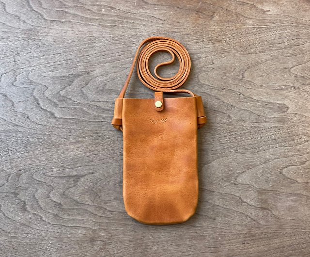 pongl Men's Messenger Bag Cowhide Leather Bag Mobile Phone