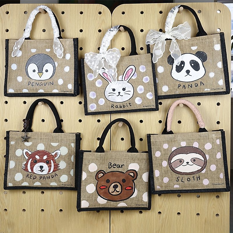Jute Printed Hand Bag (Animal Series) - 6 options - Handbags & Totes - Cotton & Hemp 