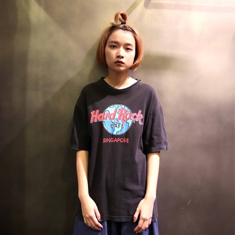 Tsubasa.Y Antique House A04 Hard Rock Black Tee, vintage brand T-shirt T-shirt - Women's T-Shirts - Cotton & Hemp Black