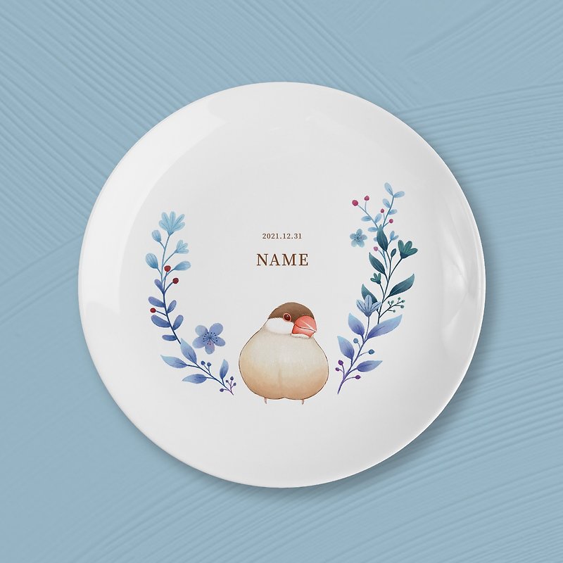 Customized gift-Dream Hugo Munnia Wreath 8-inch/6.5-inch bone china plate - Plates & Trays - Porcelain Multicolor