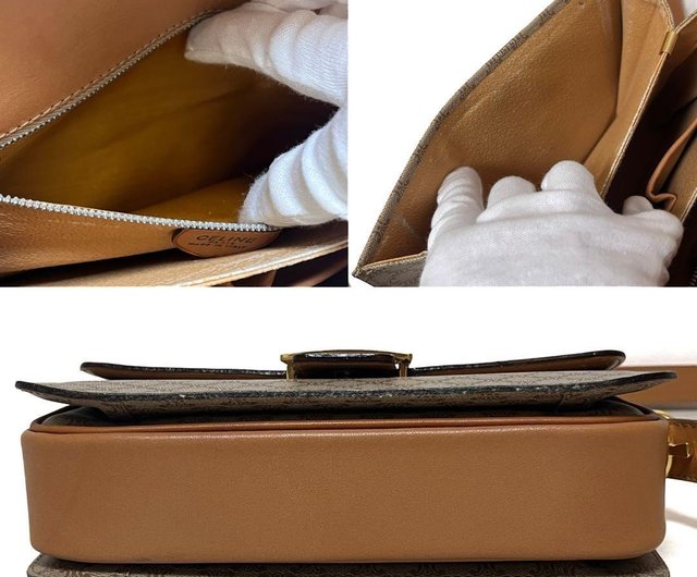 本物 CELINE セリーヌ ショルダーバッグ 馬車金具 マカダム PVC レザー