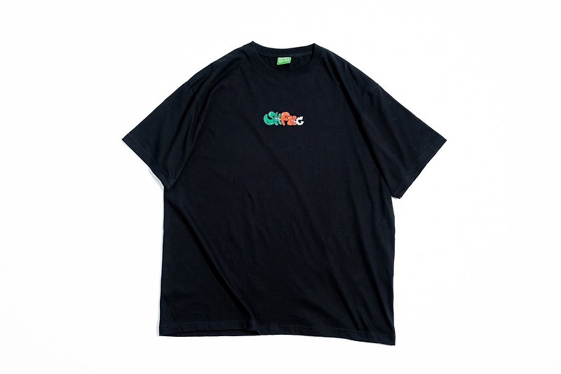 Stayhome x PNC One Punch Logo TEE Short Sleeve - เสื้อยืดผู้ชาย - ผ้าฝ้าย/ผ้าลินิน สีดำ