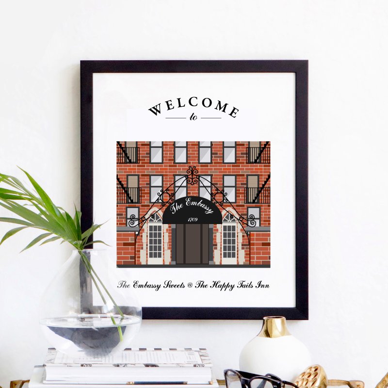 Custom house portrait from a photo. Digital printable file. - 電子似顏繪/繪畫/插畫 - 其他材質 