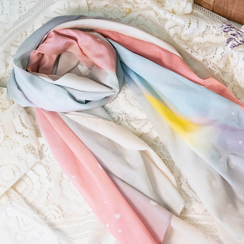 [Zhongshan-Sunrise] Pure cotton scarf 68×170 cm - Knit Scarves & Wraps - Cotton & Hemp Pink