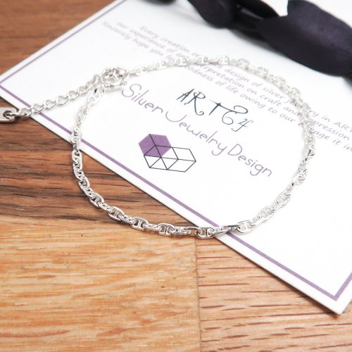 スターリングシルバー刻印有アンカーチェーンブレスレット⭐︎最終値下げ⭐︎ スターリングシルバー刻印有アンカーチェーンブレスレット