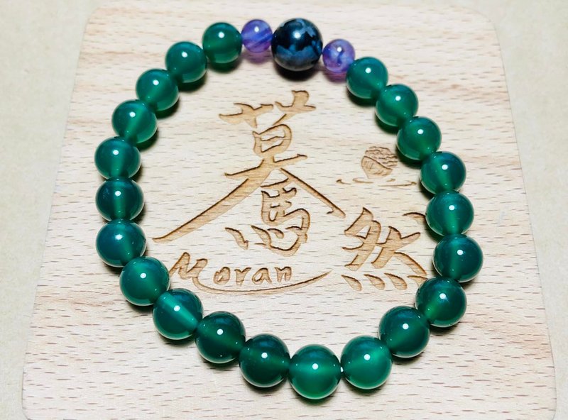 Suran (Bracelet Series) Green Agate 8mm--Health - สร้อยข้อมือ - คริสตัล สีเขียว