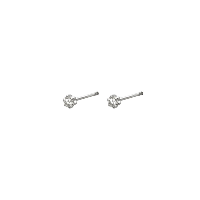 Diamond earrings 18k gold/platinum white gold - Earrings & Clip-ons - Gemstone Silver