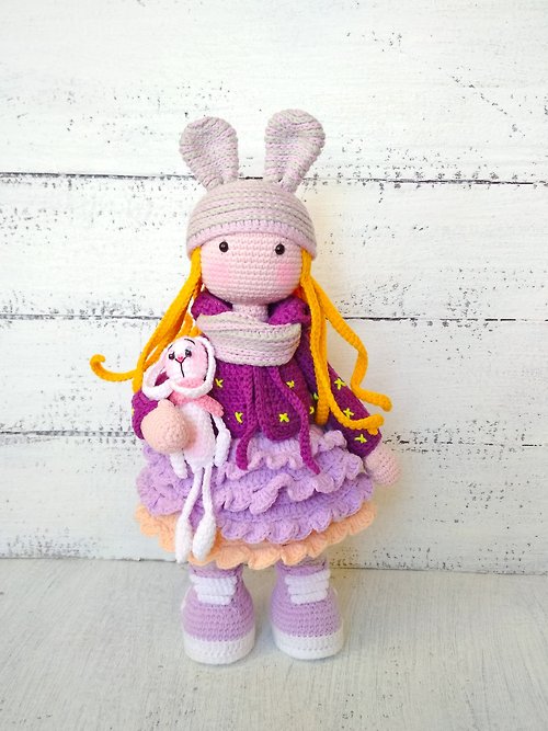 TatiStoreShop Amigurumi女孩娃娃. 钩针霍道夫娃娃。 给妈妈或女朋友的娃娃礼物