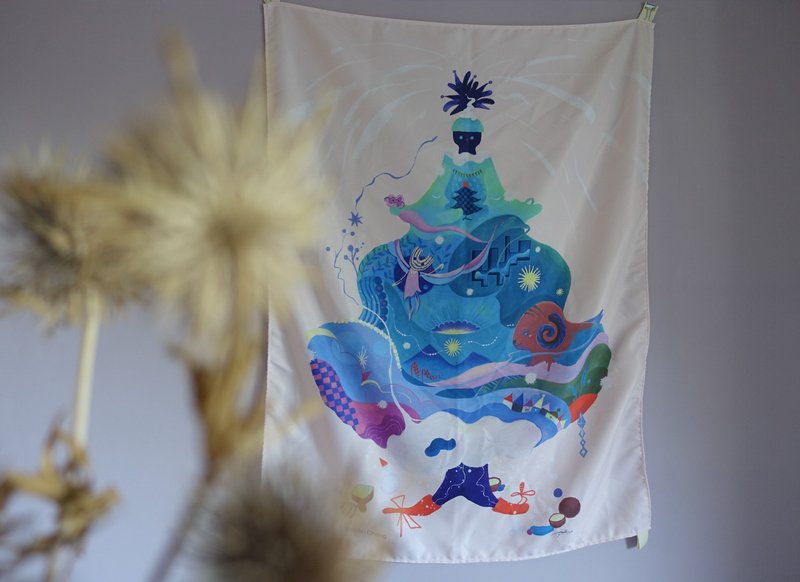 艸方作品  奇幻聖誕樹-螺旋麵包 聖誕佈置 聖誕裝飾 布幔掛布掛幔 - 海報/掛畫/掛布 - 聚酯纖維 粉紅色
