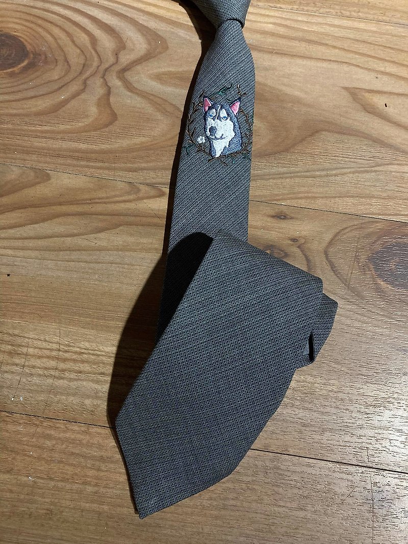 Squirrel Embroidered Wool Tie Neckties - Ties & Tie Clips - Wool Multicolor