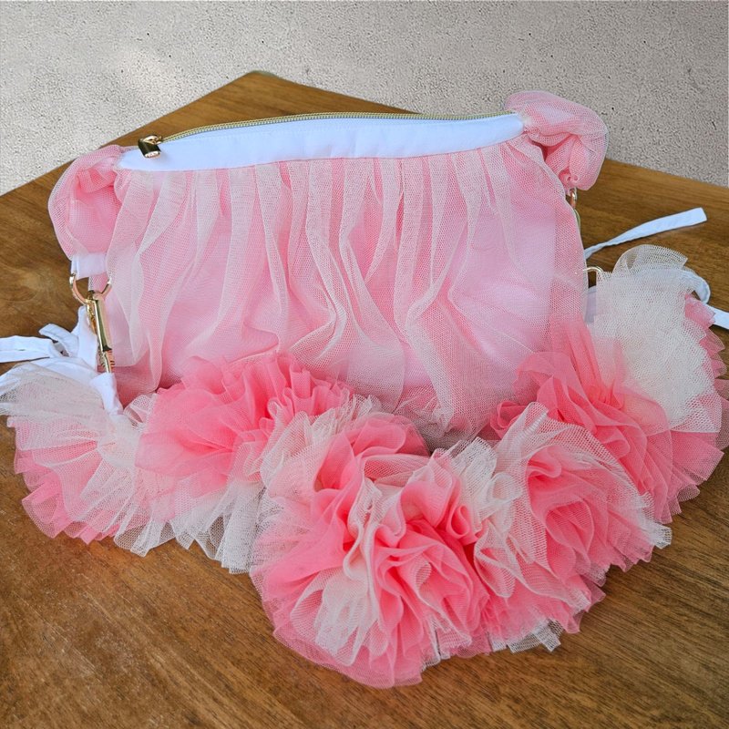 Crossbody Tulle Shoulder Bag – Romantic Feminine Purse with Removable Strap - กระเป๋าแมสเซนเจอร์ - เส้นใยสังเคราะห์ หลากหลายสี