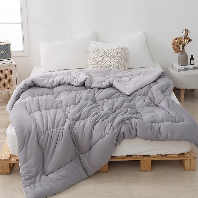 HOYACASA  HEAT TECH 速暖泡芙針織被 - 芝麻慕斯(180×210cm) - 棉被/毛毯 - 聚酯纖維 灰色