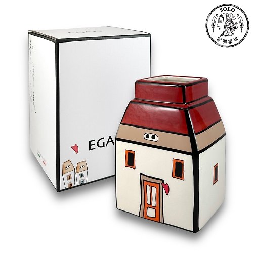 Solo Ev for home 義大利EGAN- 歐式小屋系列 17CM 花器 餐具桶 工具筒 紅色